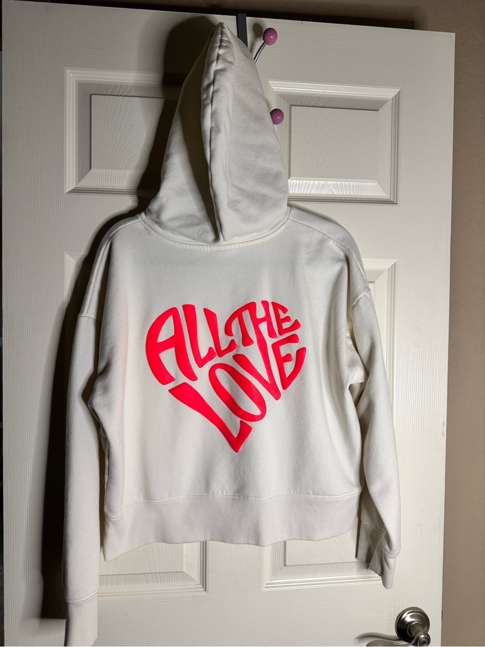 a new day White Hoodie with Pink Heart Chest Accent - Picture 2 of 5